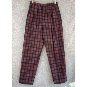 VTG Giorgio Saint Angelo‎ Wool Pants Womens 10 Plaid Pleated Tapered Academia